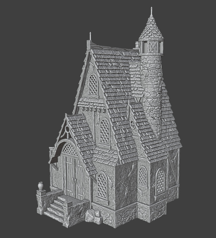 Medieval house 2 3D print model_11