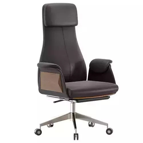 Reclining Leather Office Desk Chair black