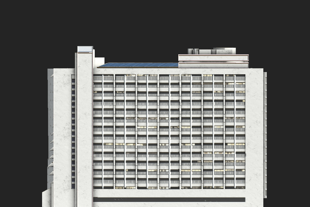 Hyatt Regency San Francisco Low-poly 3D model_4