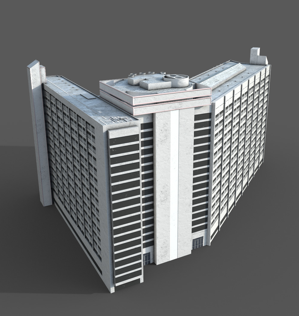 Hyatt Regency San Francisco Low-poly 3D model_1