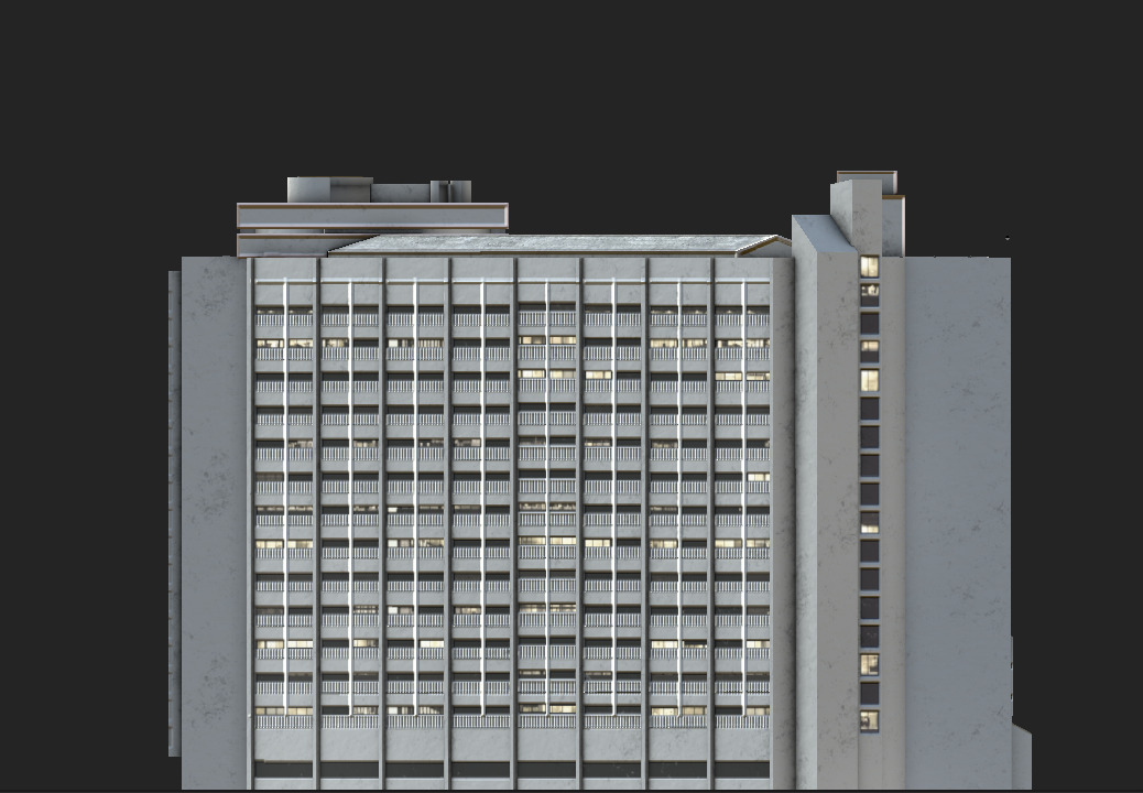 Hyatt Regency San Francisco Low-poly 3D model_6