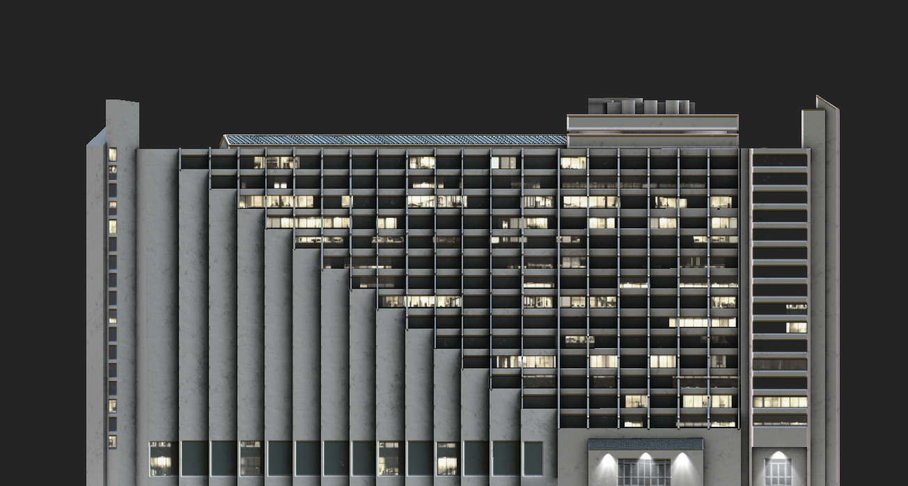 Hyatt Regency San Francisco Low-poly 3D model_7