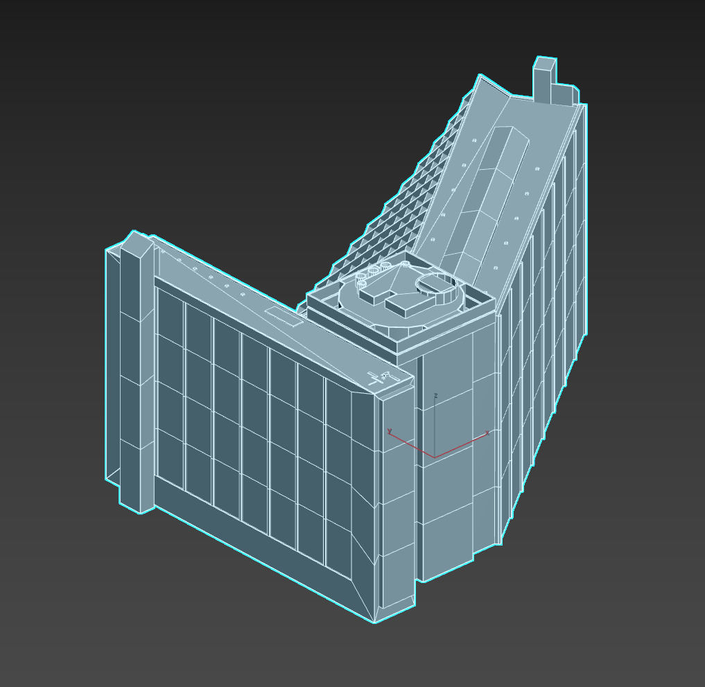 Hyatt Regency San Francisco Low-poly 3D model_9