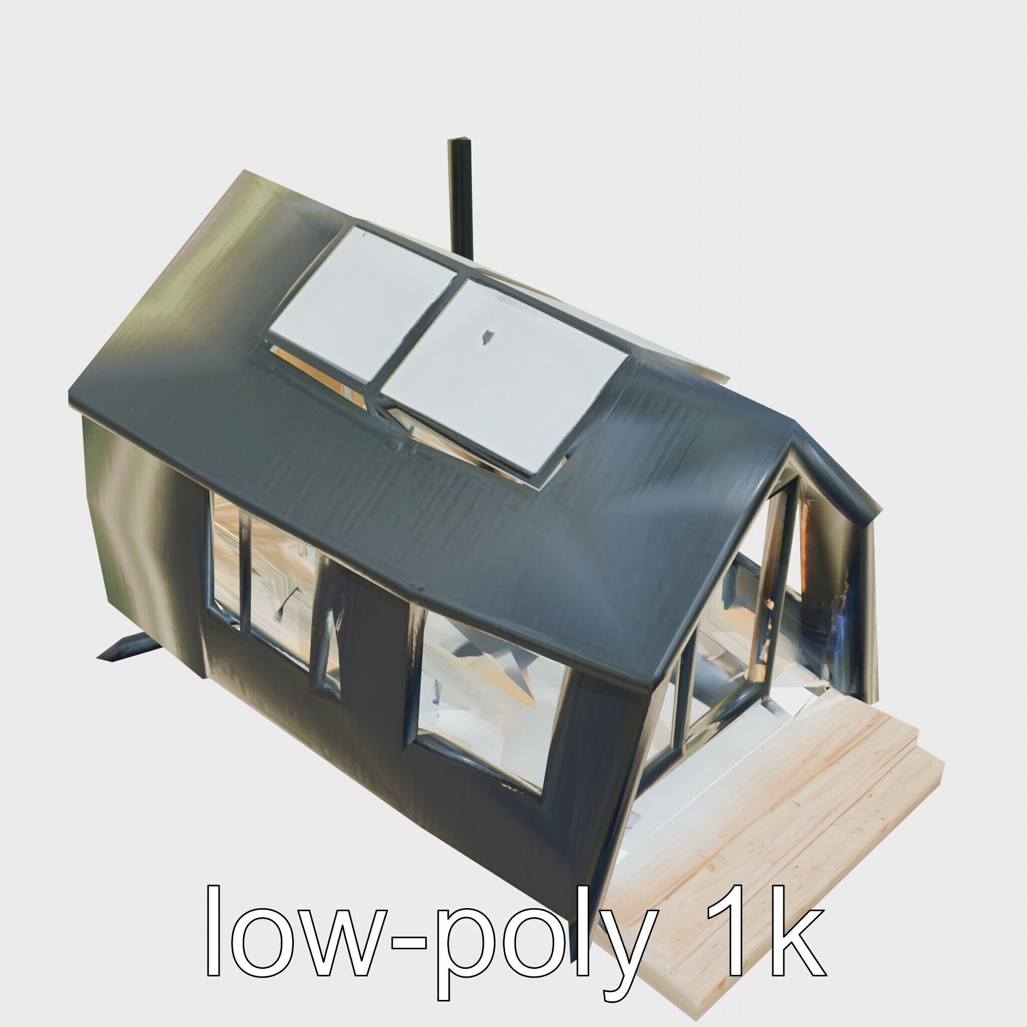 A-frame Cabin with Black Exterior model pack Low-poly 3D model_24