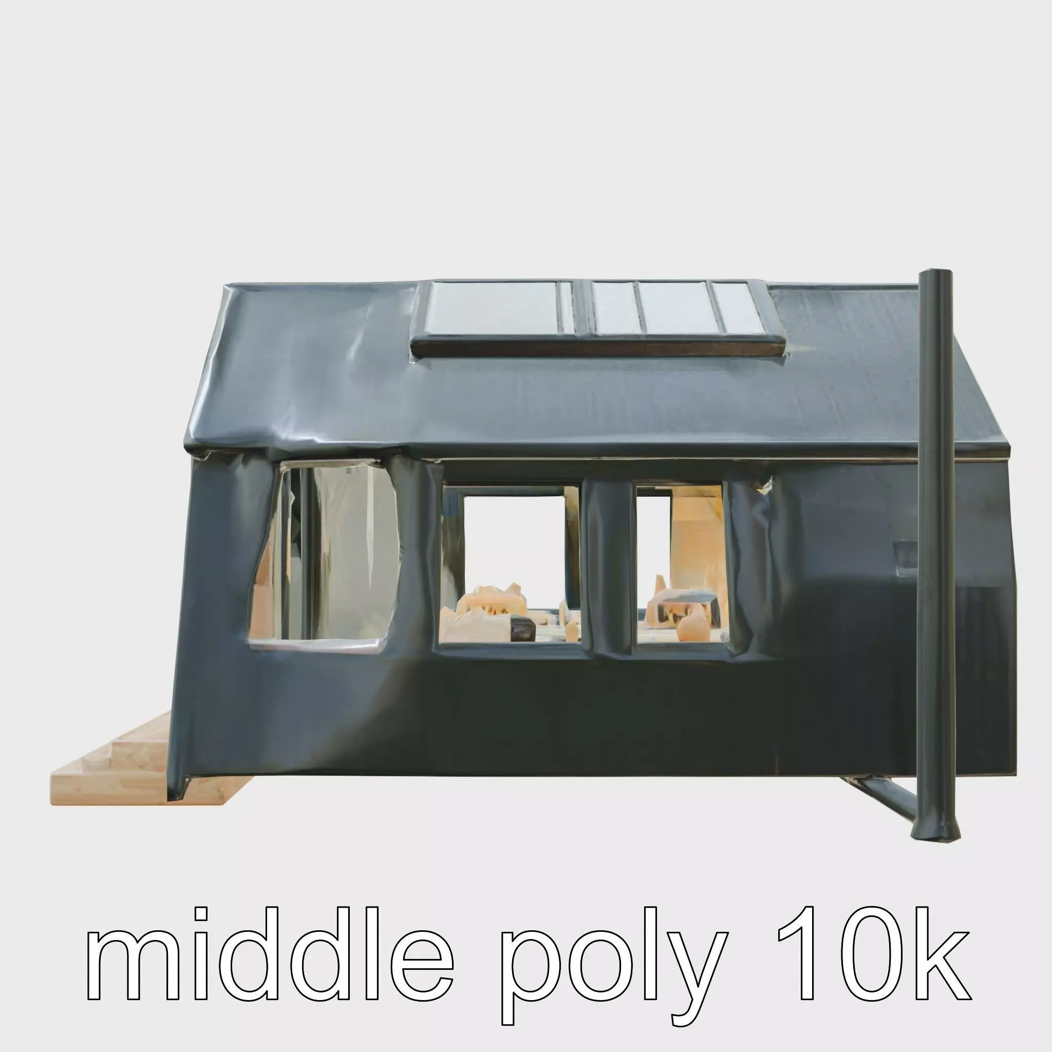 A-frame Cabin with Black Exterior model pack Low-poly 3D model_0