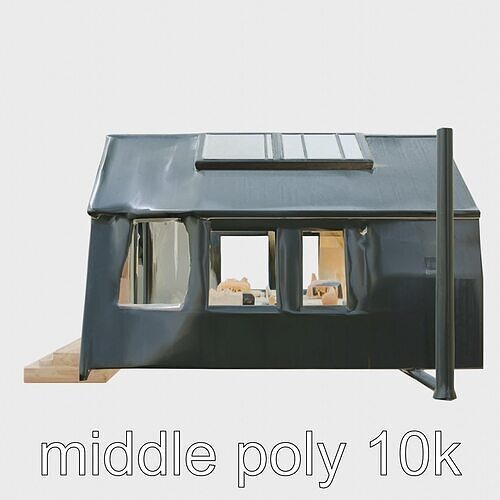 A-frame Cabin with Black Exterior model pack Low-poly 3D model