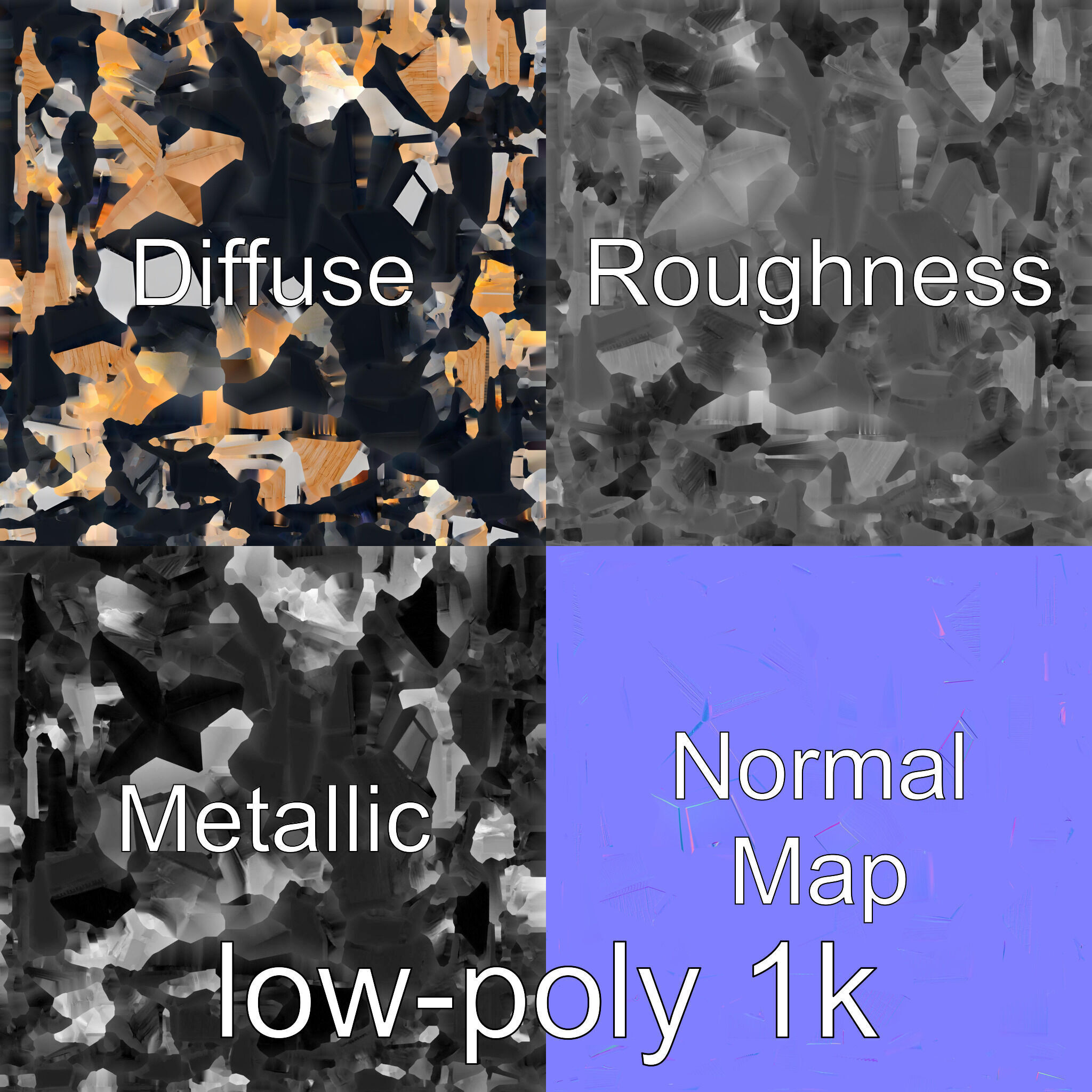 A-frame Cabin with Black Exterior model pack Low-poly 3D model_4