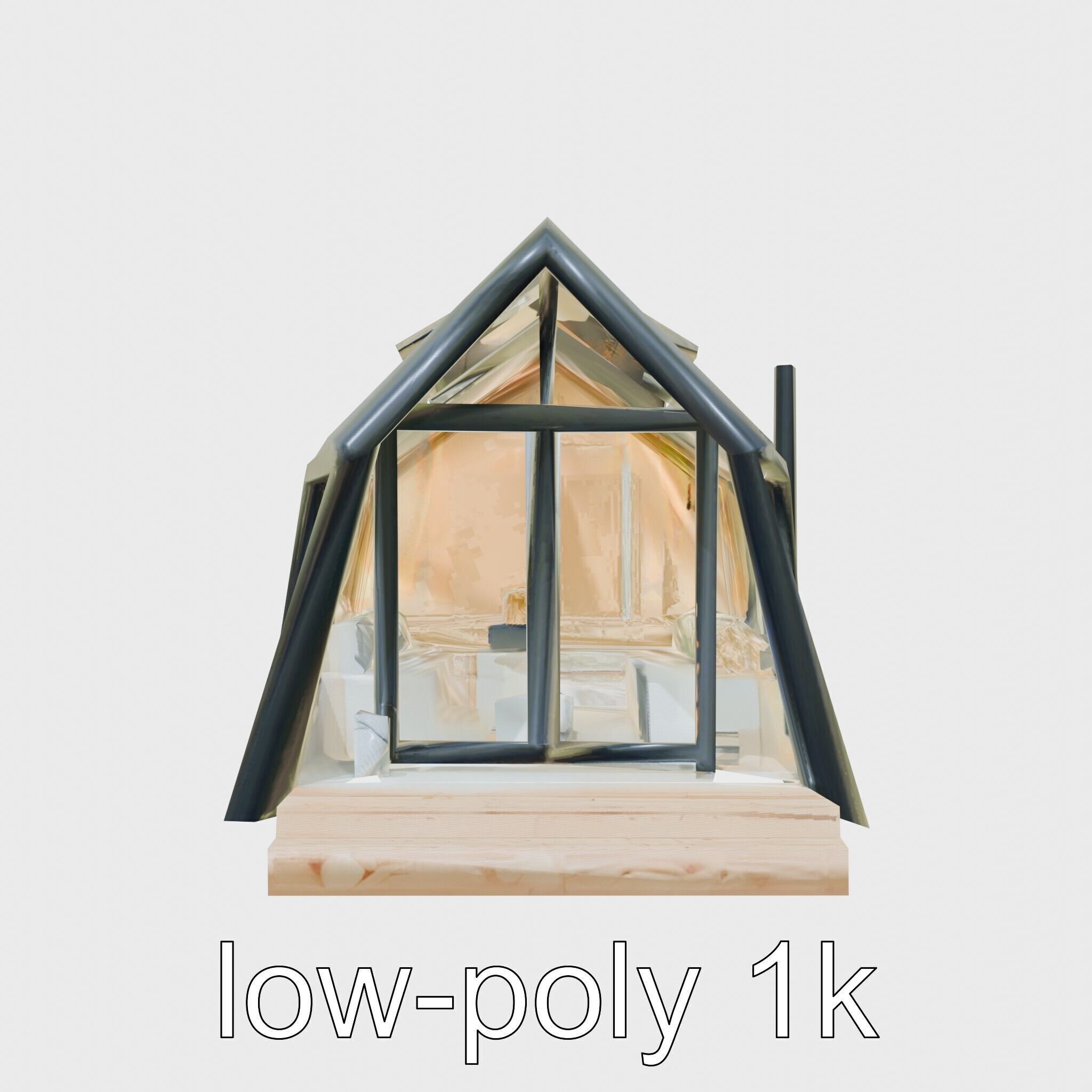 A-frame Cabin with Black Exterior model pack Low-poly 3D model_7
