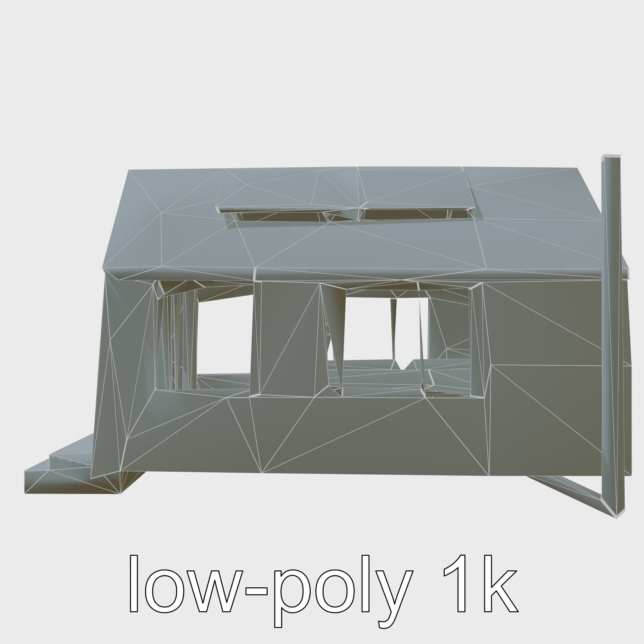 A-frame Cabin with Black Exterior model pack Low-poly 3D model_18