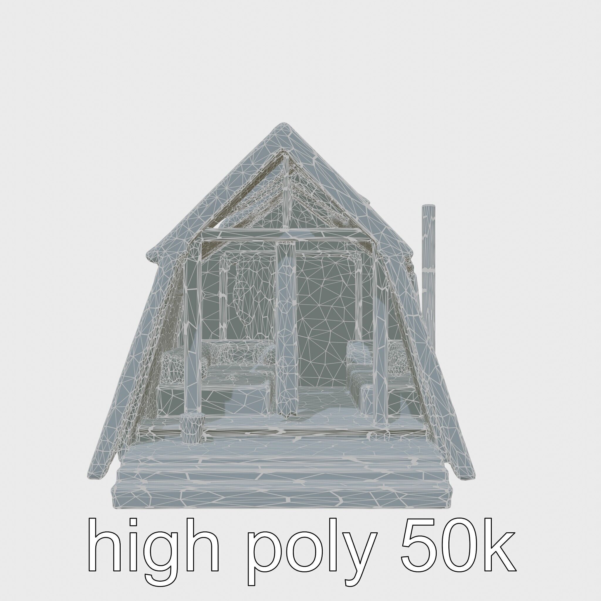 A-frame Cabin with Black Exterior model pack Low-poly 3D model_8