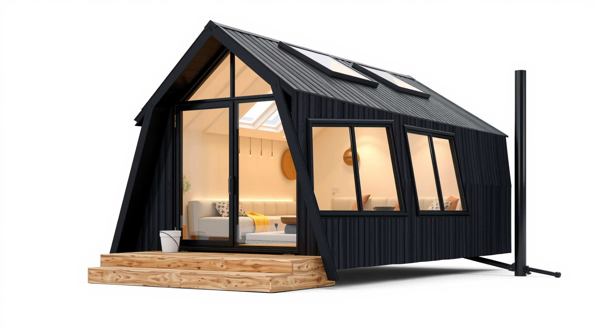 A-frame Cabin with Black Exterior model pack Low-poly 3D model_6