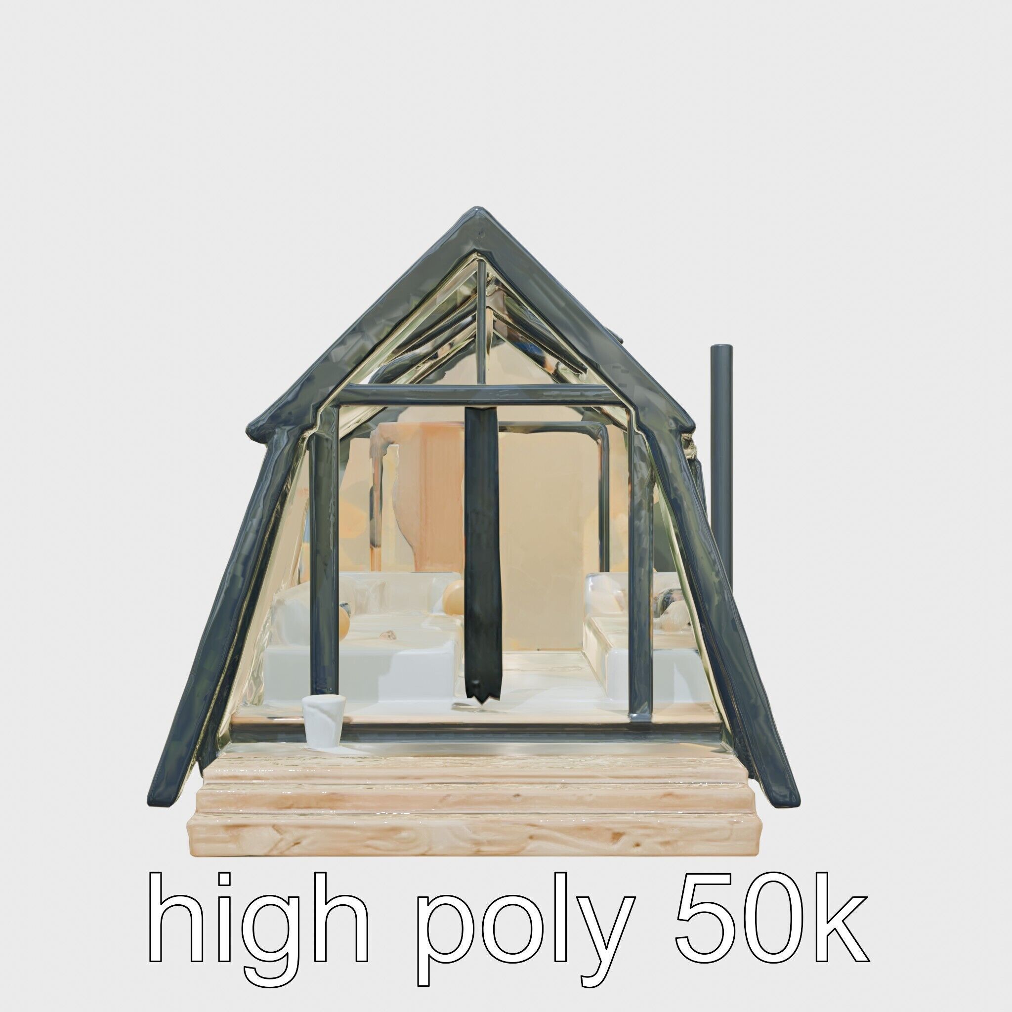 A-frame Cabin with Black Exterior model pack Low-poly 3D model_5
