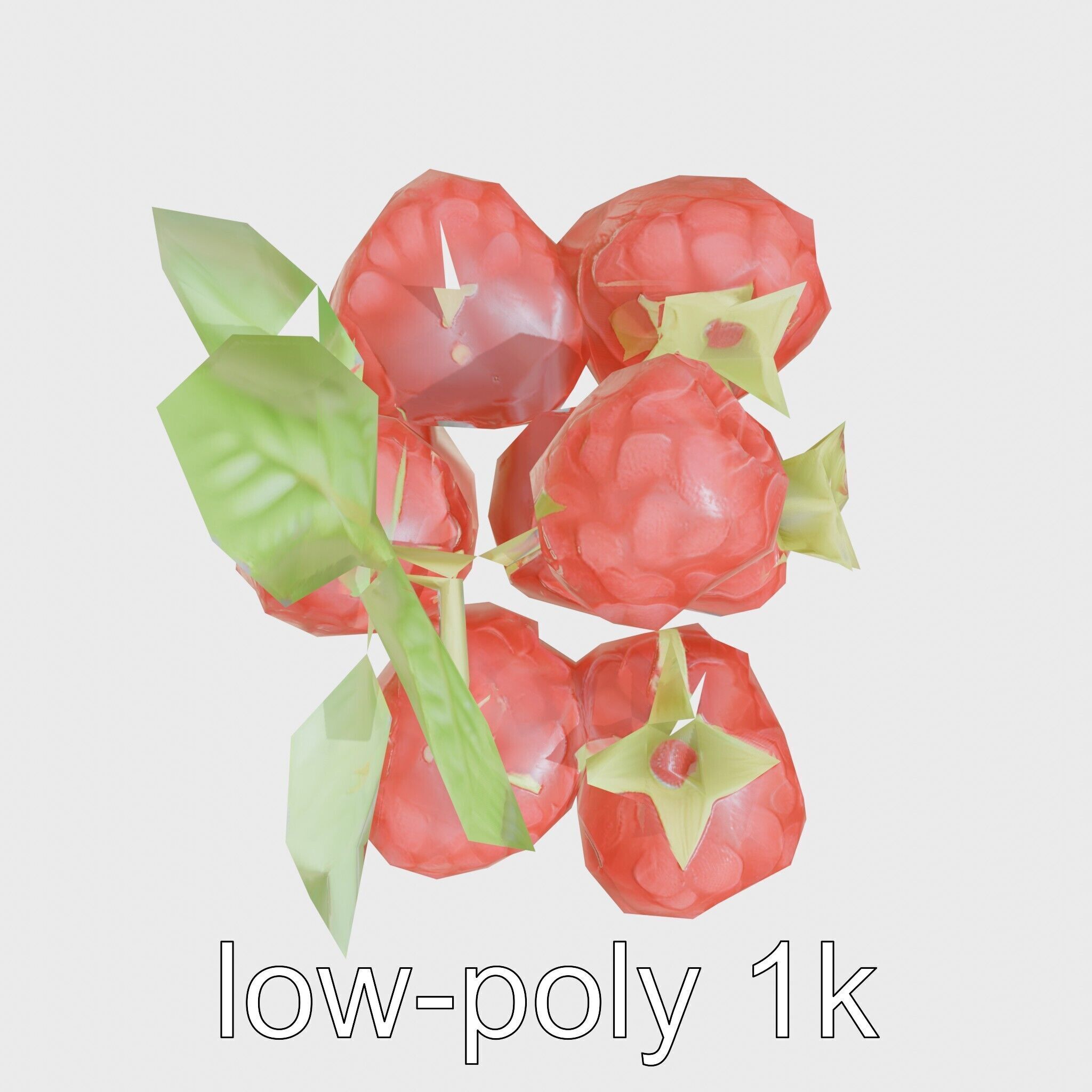 Raspberry Cluster with Texture model pack Low-poly 3D model_28