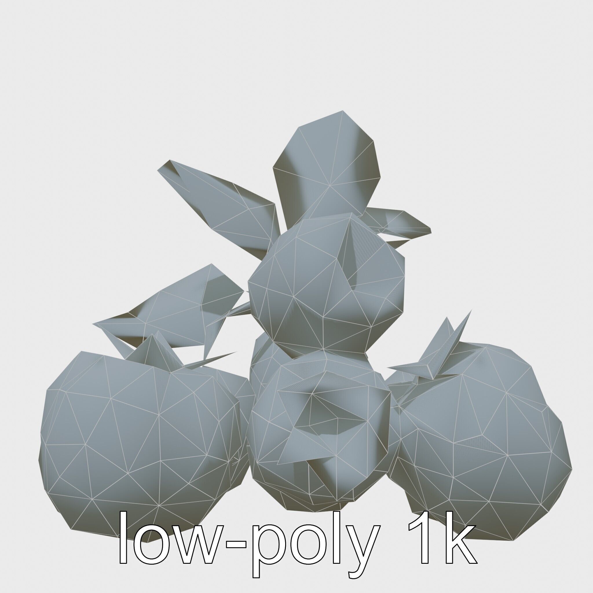 Raspberry Cluster with Texture model pack Low-poly 3D model_16