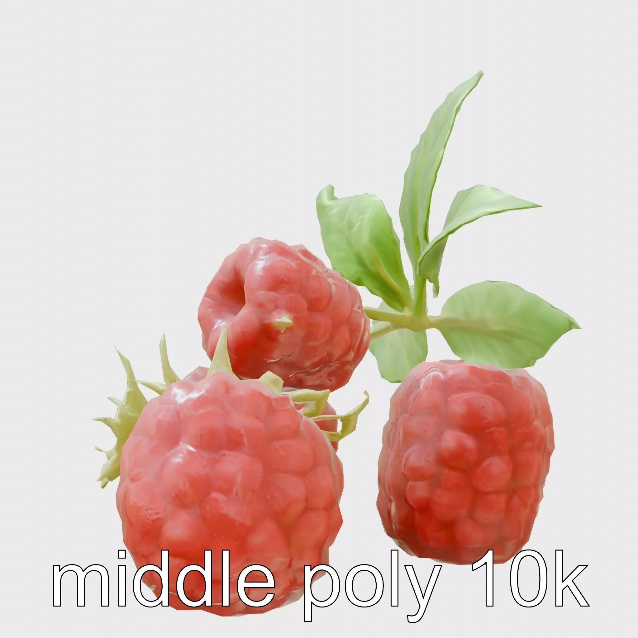 Raspberry Cluster with Texture model pack Low-poly 3D model_0
