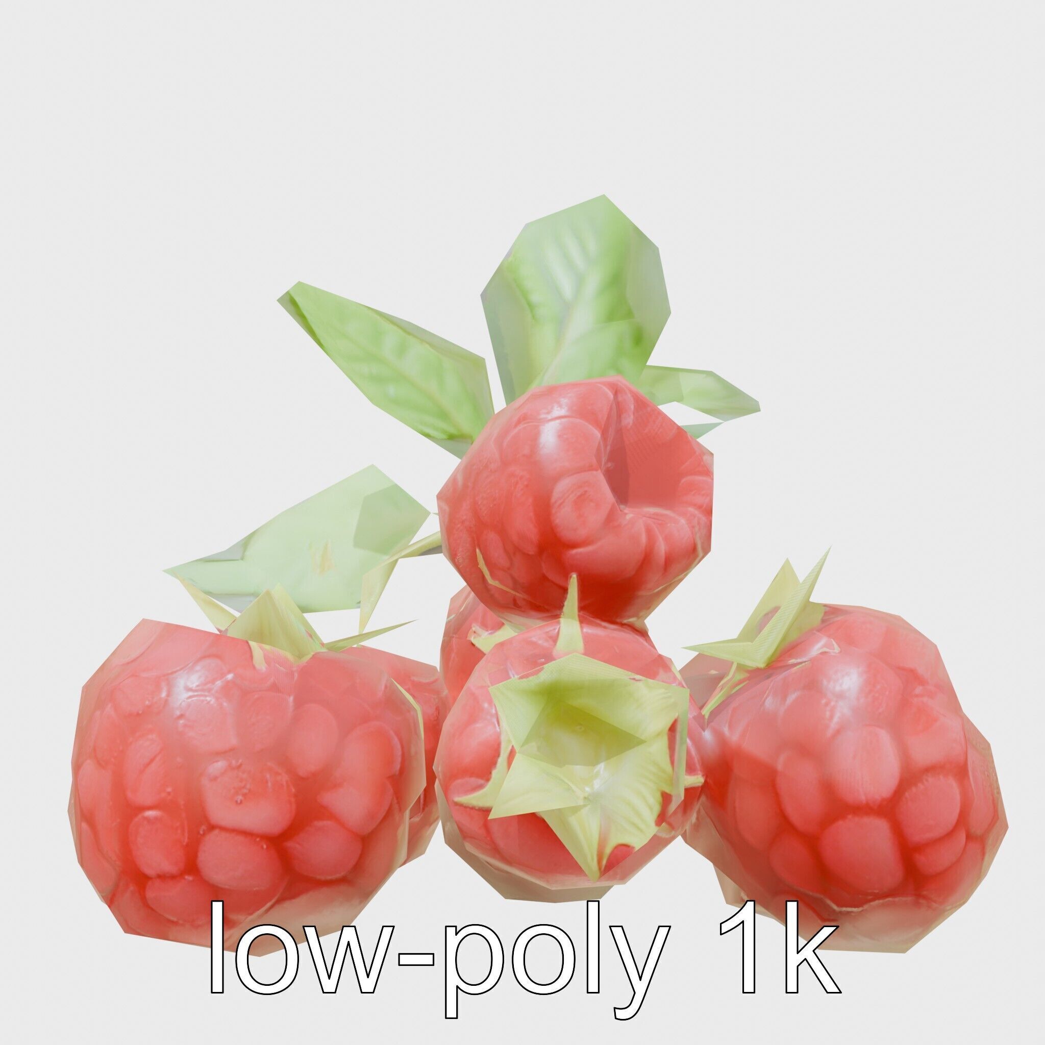 Raspberry Cluster with Texture model pack Low-poly 3D model_29