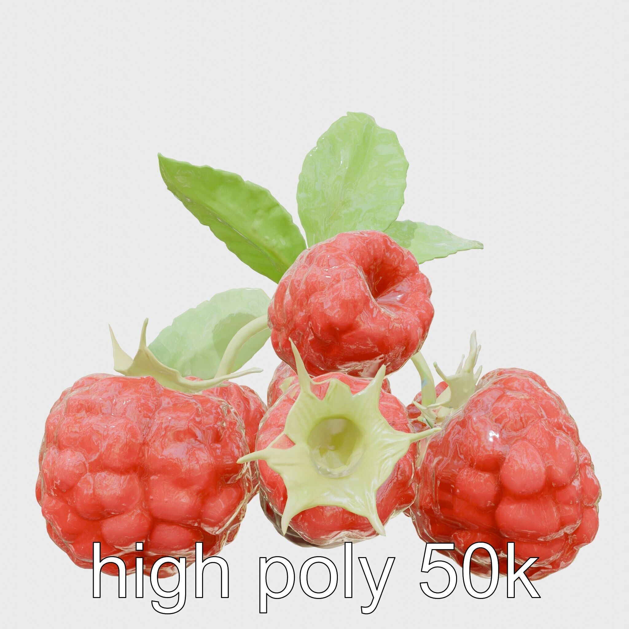 Raspberry Cluster with Texture model pack Low-poly 3D model_20