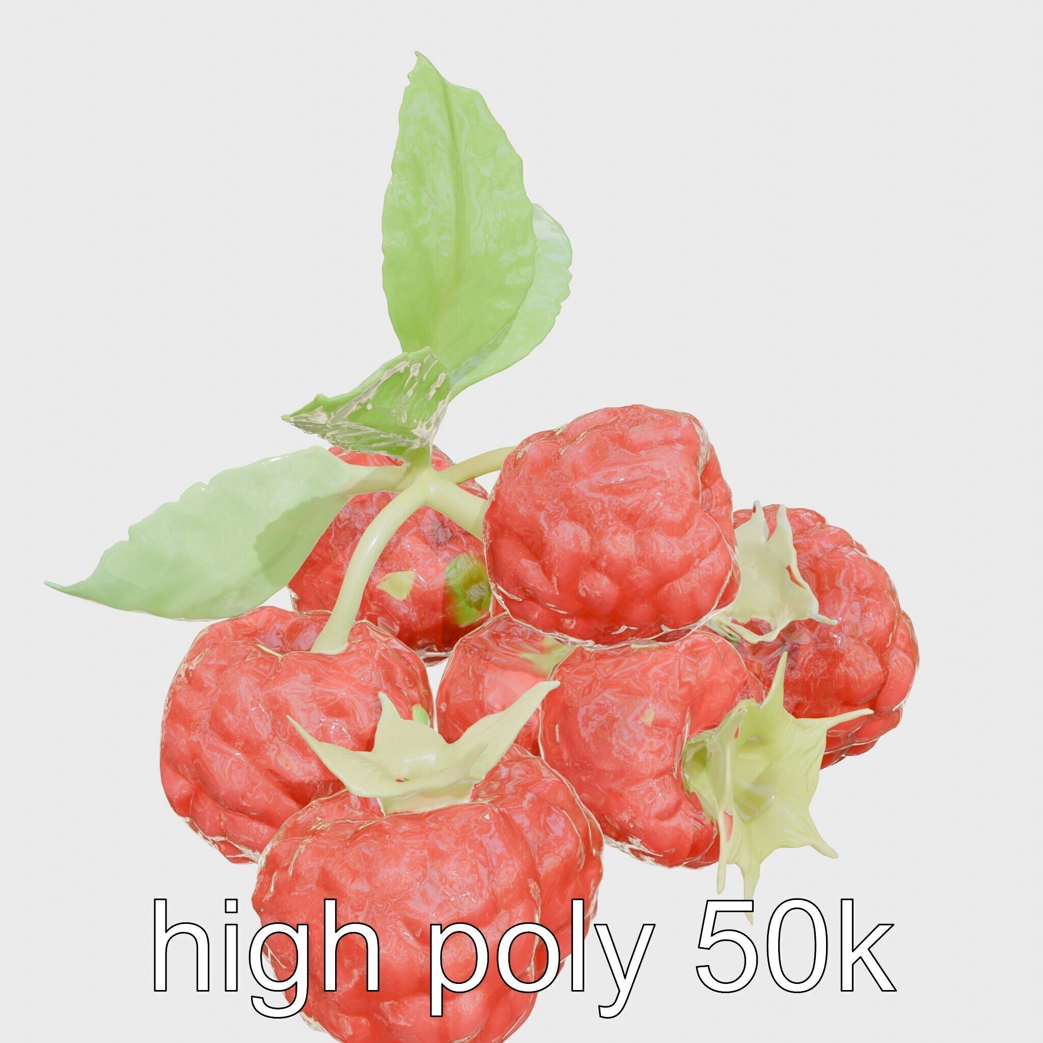 Raspberry Cluster with Texture model pack Low-poly 3D model_11