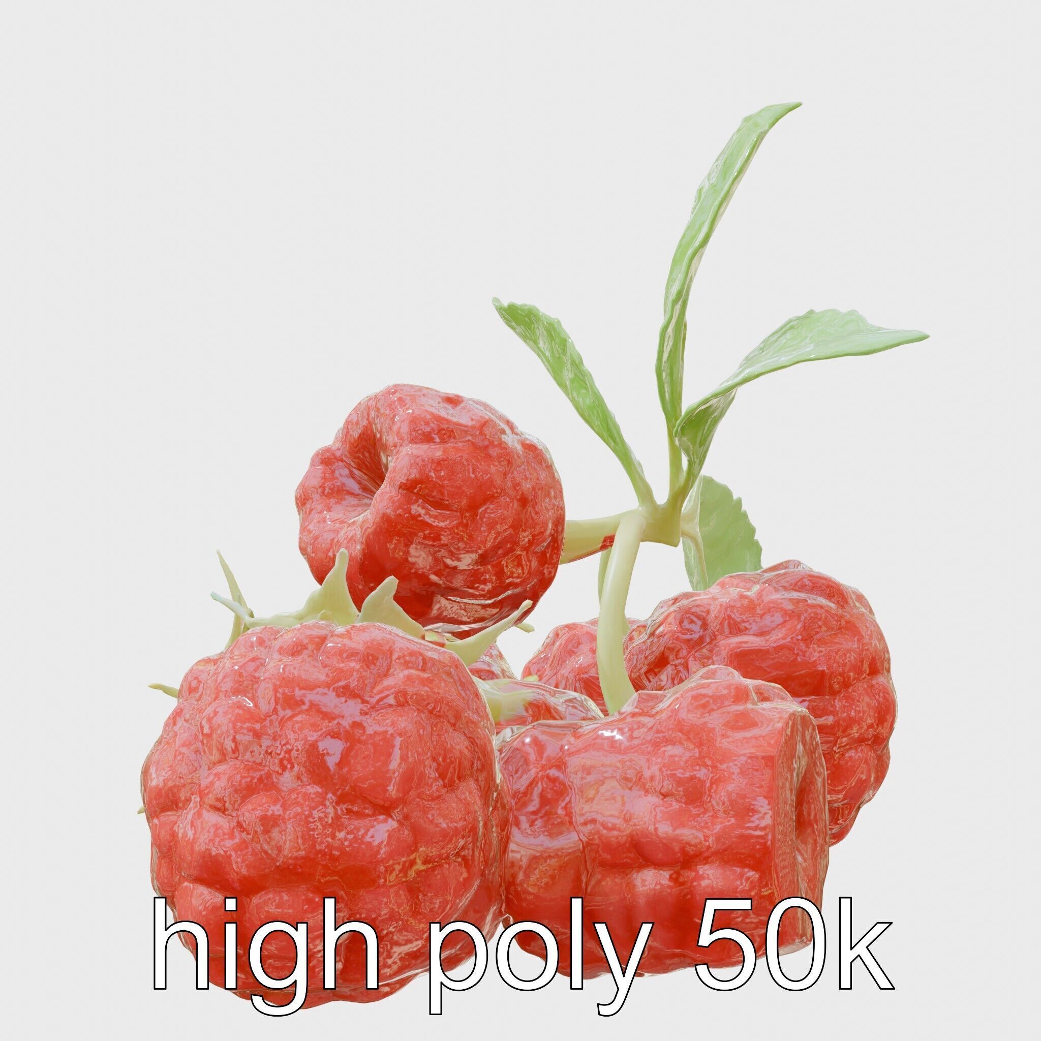 Raspberry Cluster with Texture model pack Low-poly 3D model_5