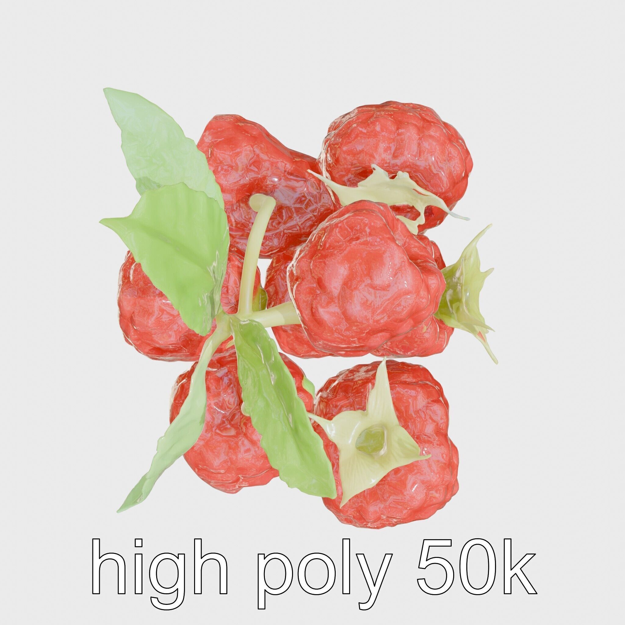Raspberry Cluster with Texture model pack Low-poly 3D model_26