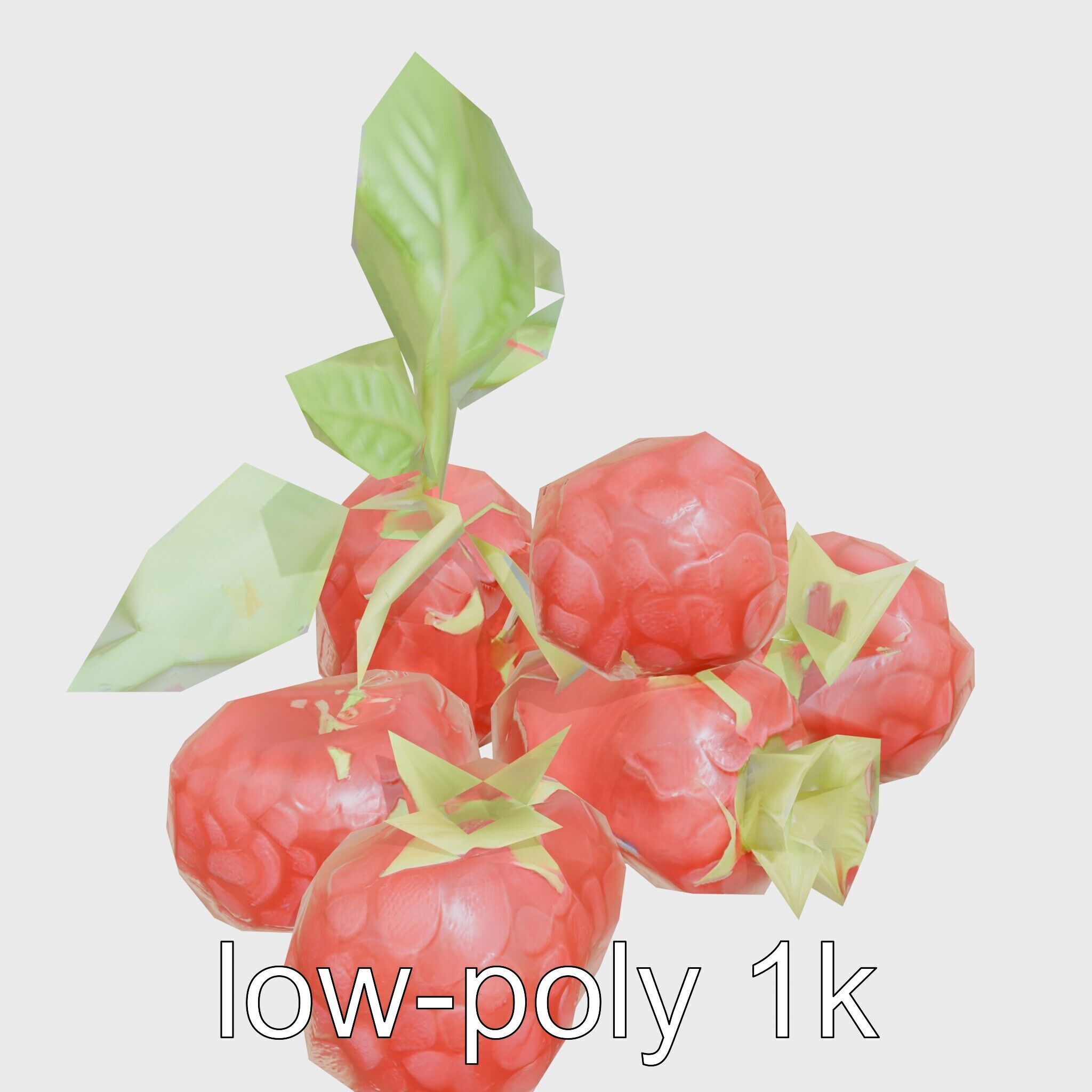 Raspberry Cluster with Texture model pack Low-poly 3D model_13