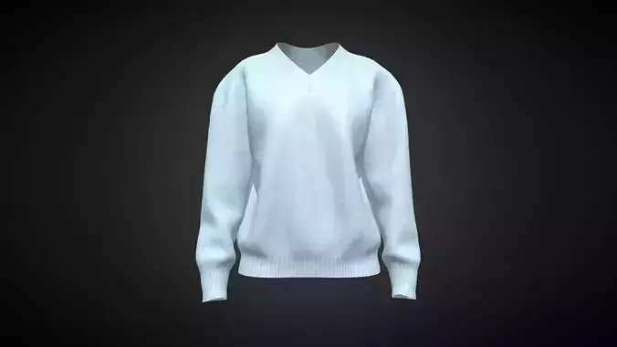 Girls Sweater- Blue In Low Poly