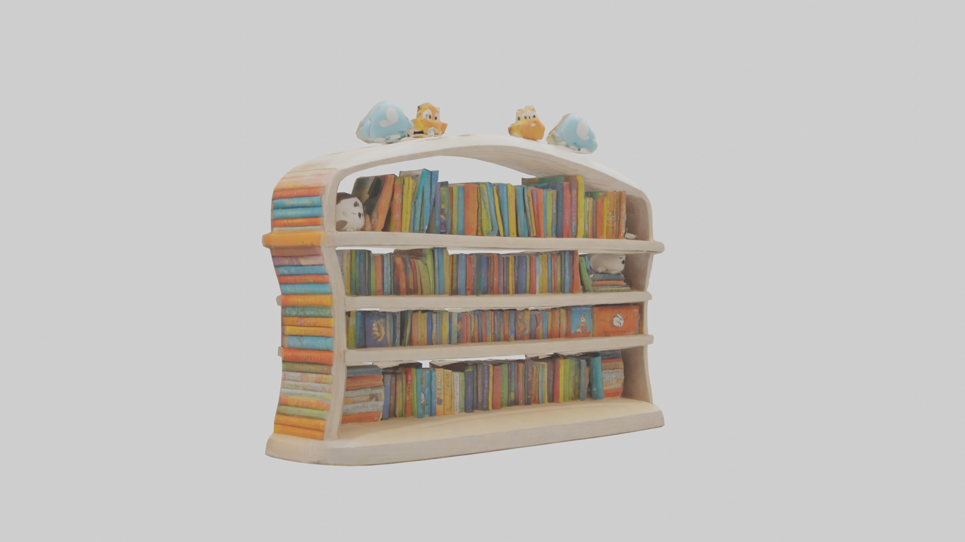 Cartoon Book Shelf model 3D model_7