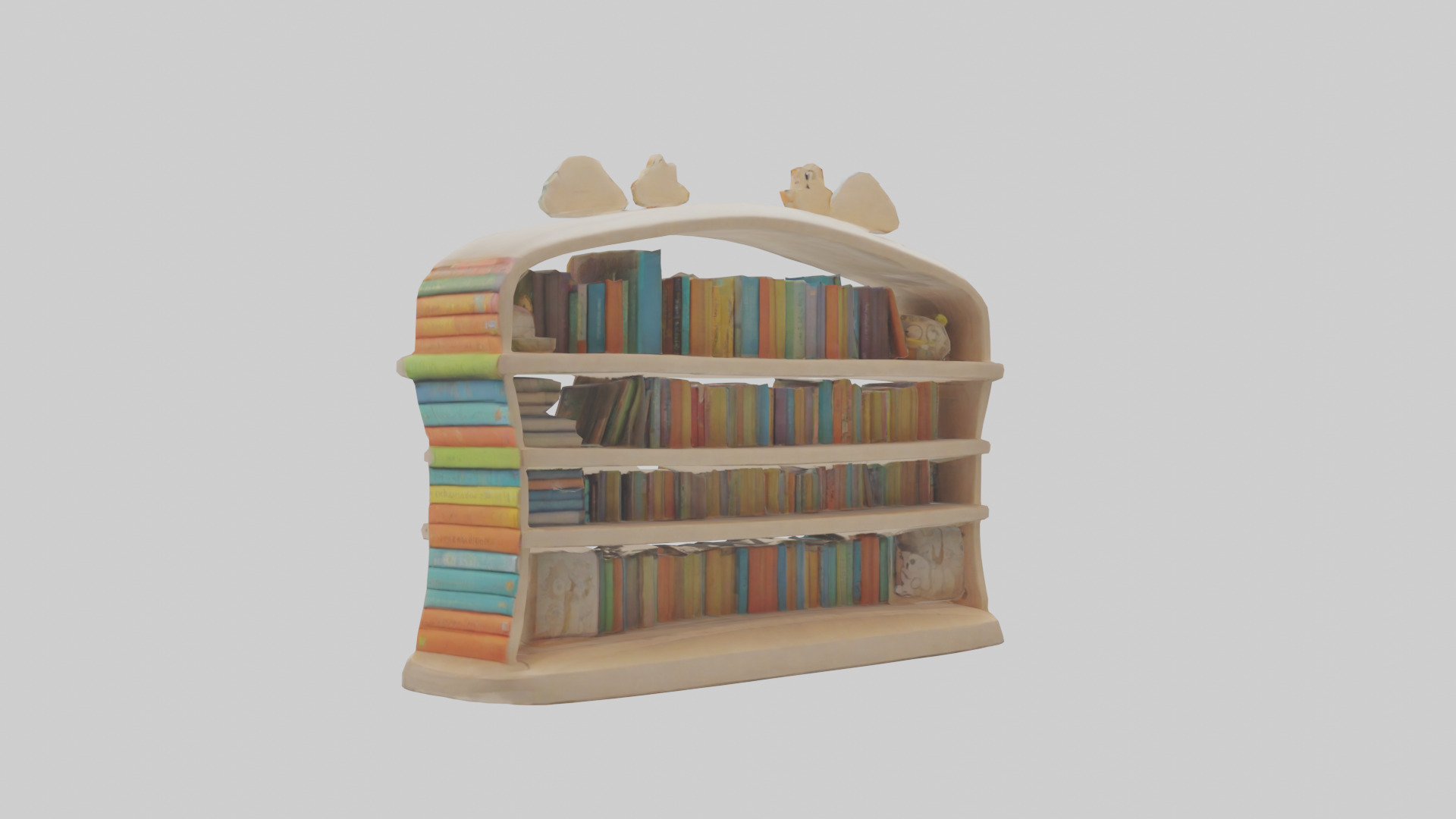 Cartoon Book Shelf model 3D model_1