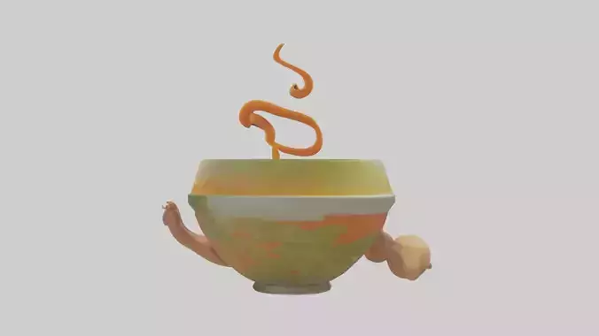 Cartoon Bowl of Soup model 3D model