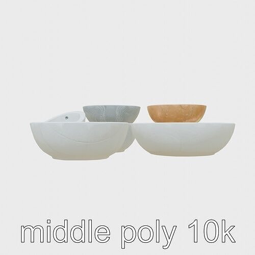 Oval Stone Bathtubs Luxurious Design model pack Low-poly 3D model