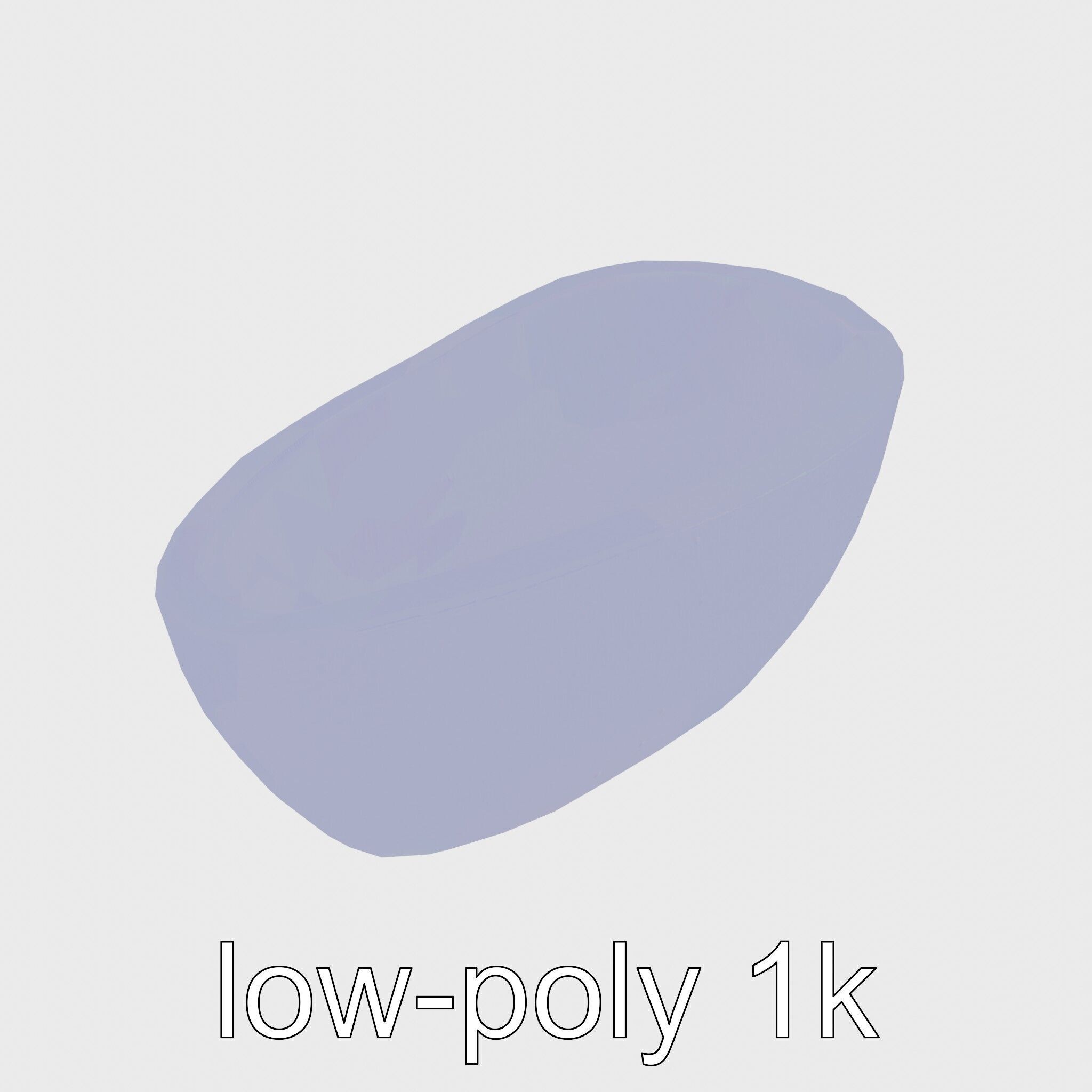 Stylized Oval Stone Bathtub model pack Low-poly 3D model_17