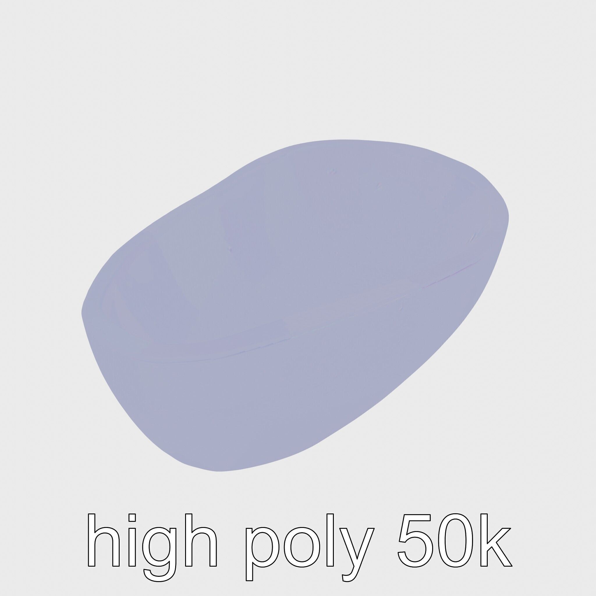 Stylized Oval Stone Bathtub model pack Low-poly 3D model_30