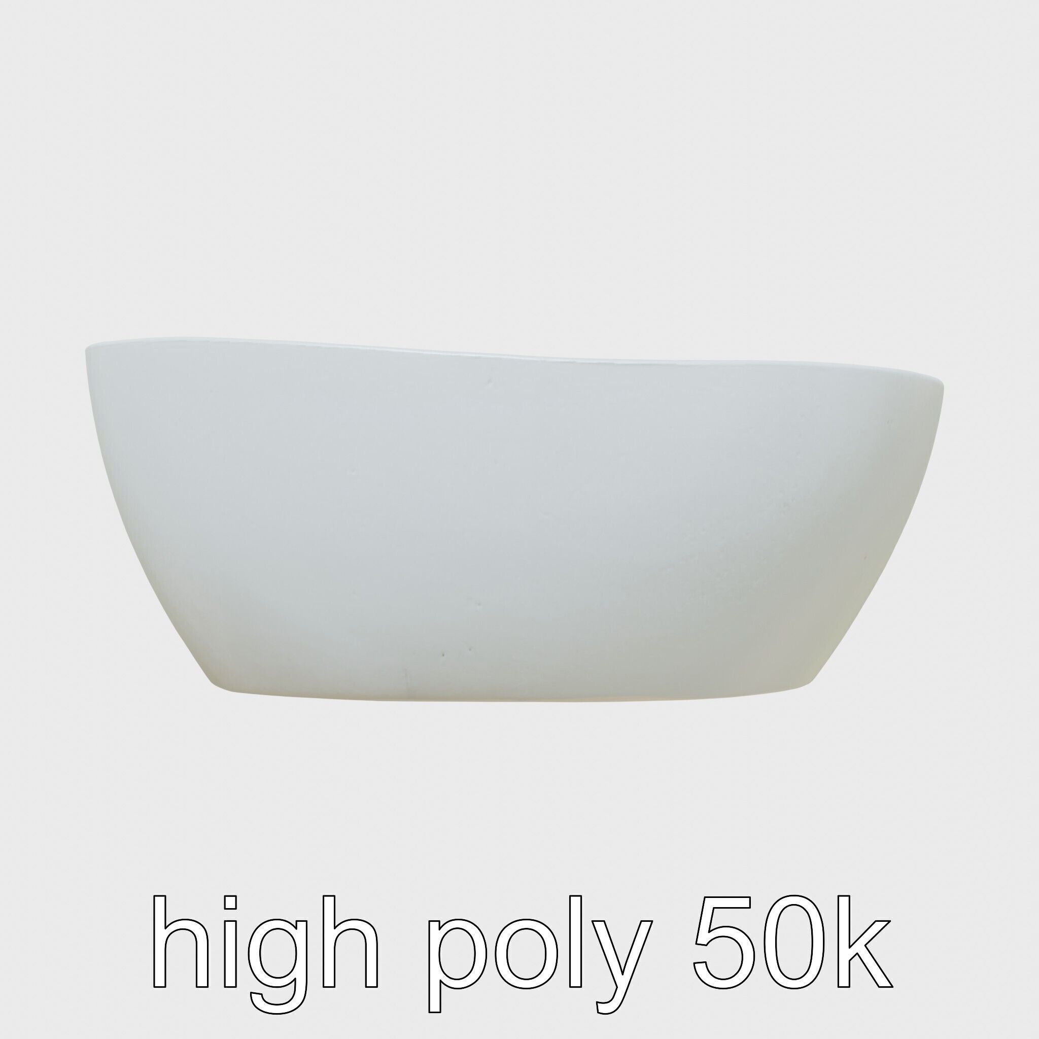 Stylized Oval Stone Bathtub model pack Low-poly 3D model_15