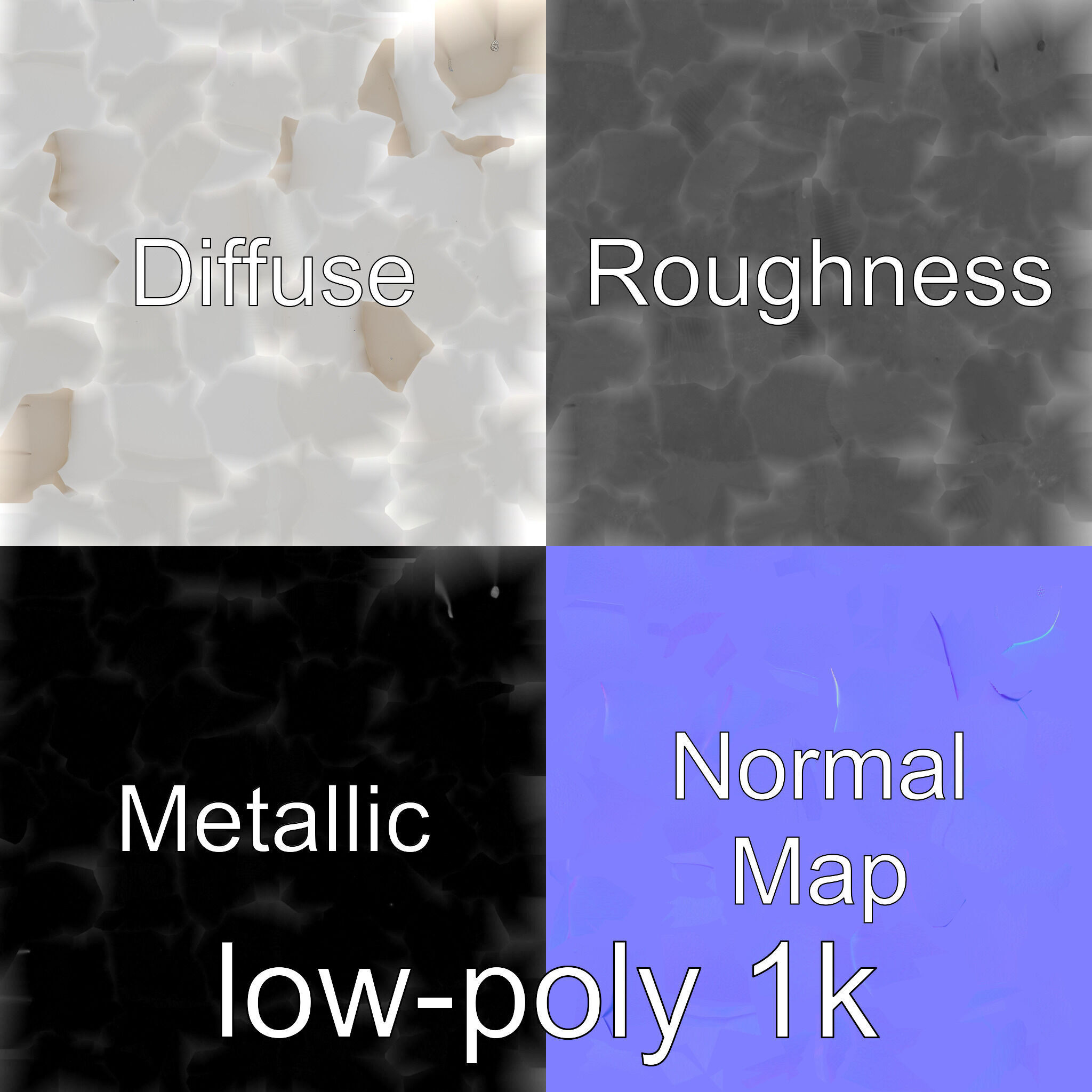 Stylized Oval Stone Bathtub model pack Low-poly 3D model_4