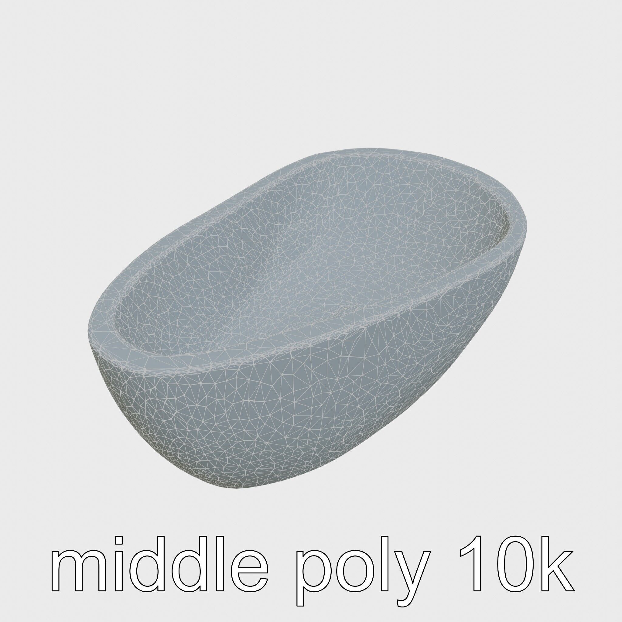 Stylized Oval Stone Bathtub model pack Low-poly 3D model_29