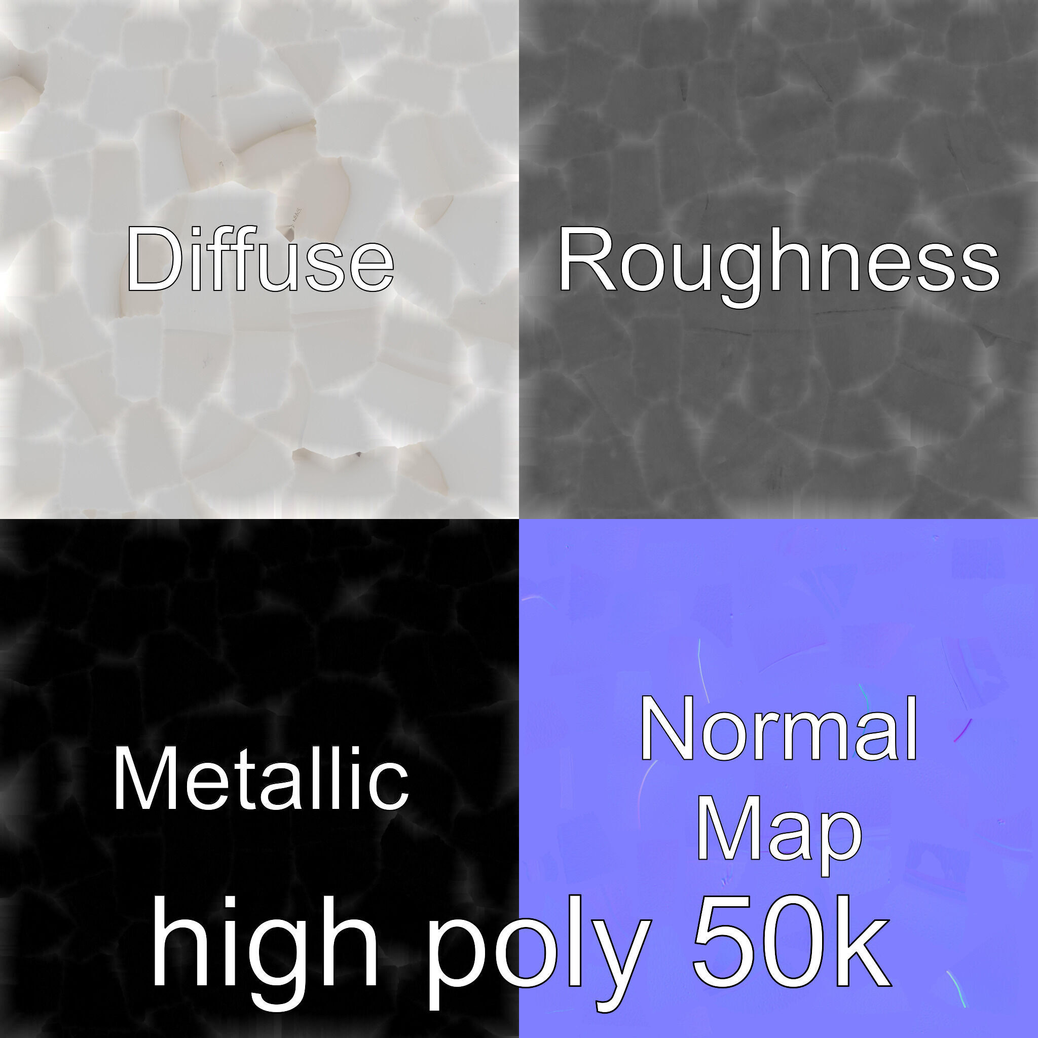 Stylized Oval Stone Bathtub model pack Low-poly 3D model_26