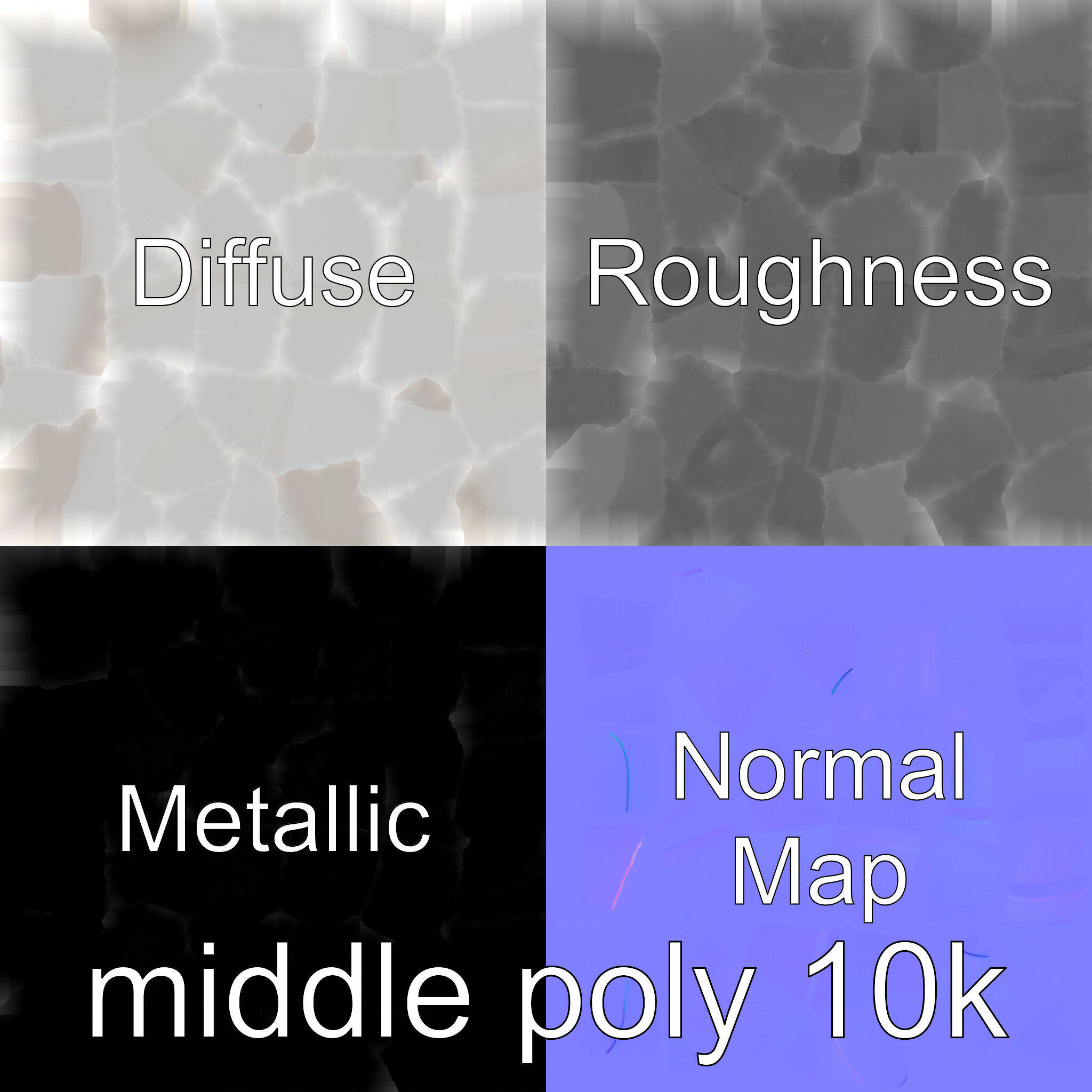 Stylized Oval Stone Bathtub model pack Low-poly 3D model_25