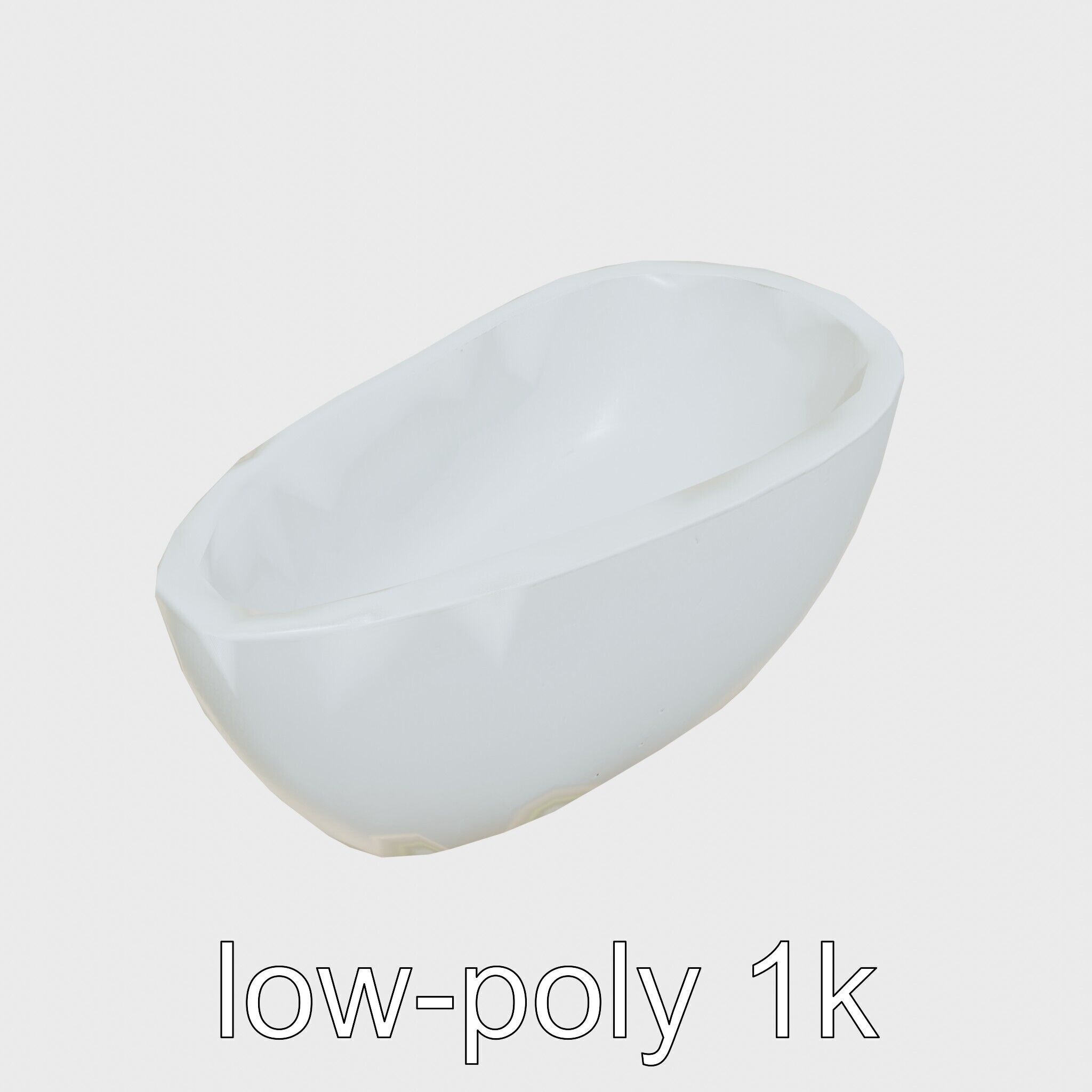 Stylized Oval Stone Bathtub model pack Low-poly 3D model_13