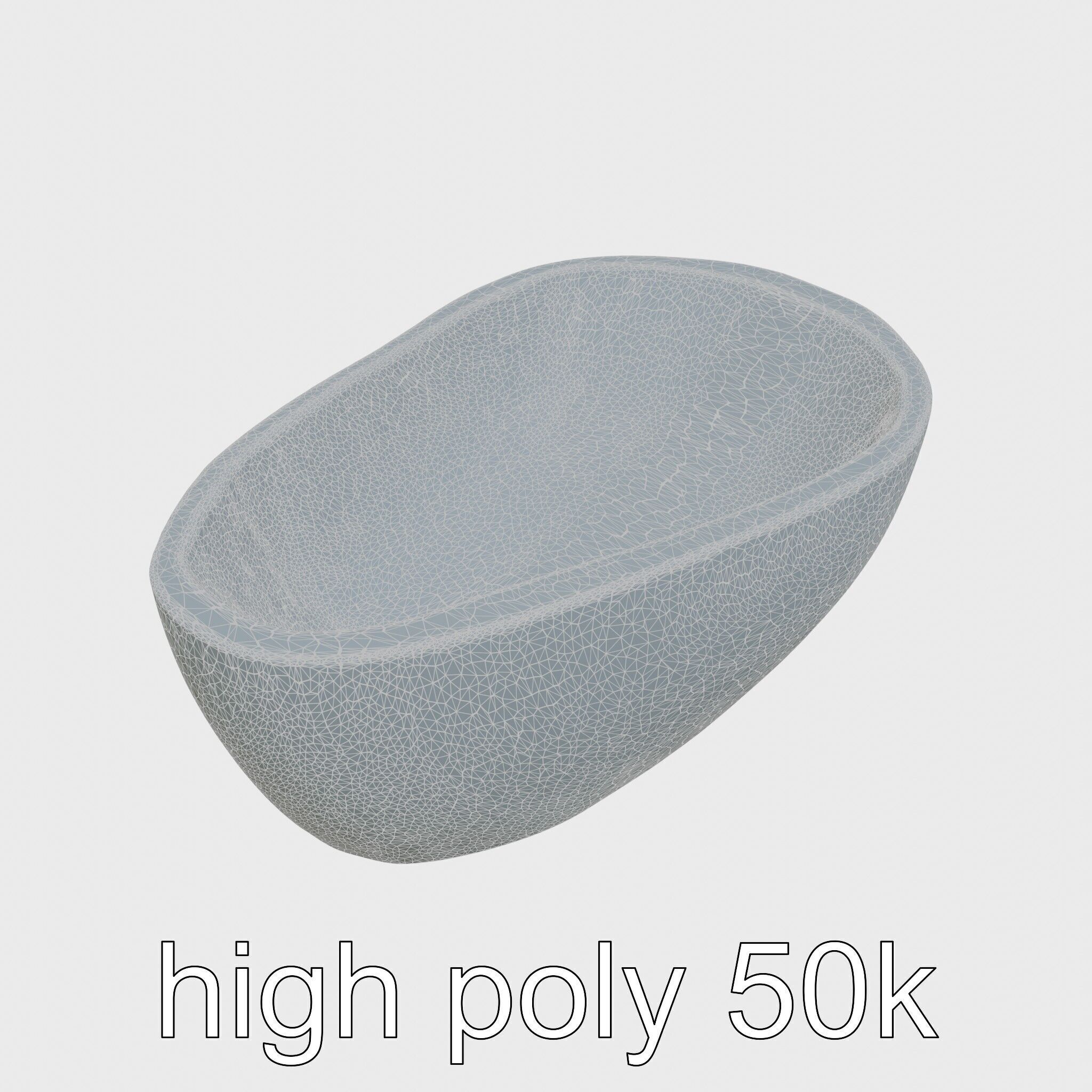 Stylized Oval Stone Bathtub model pack Low-poly 3D model_28