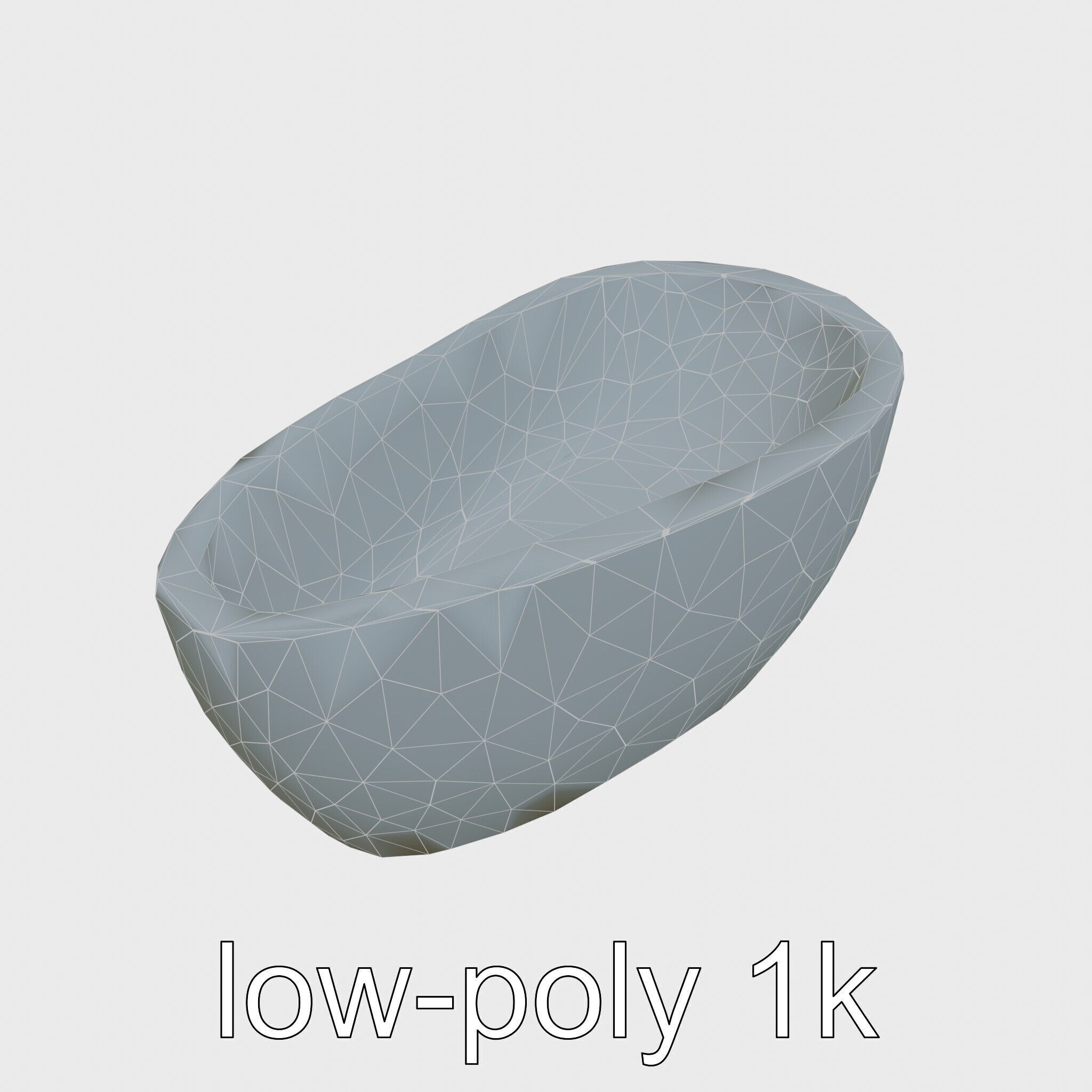 Stylized Oval Stone Bathtub model pack Low-poly 3D model_24