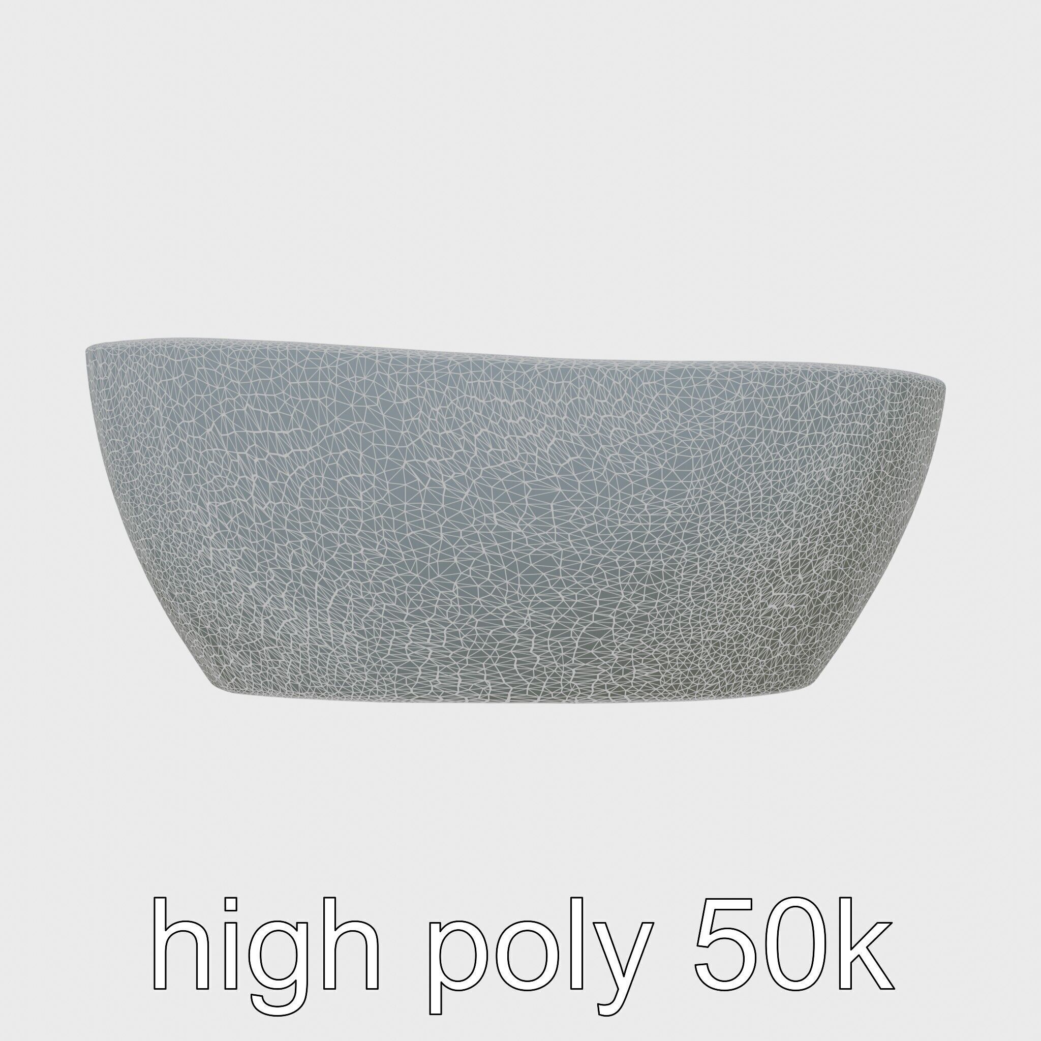 Stylized Oval Stone Bathtub model pack Low-poly 3D model_31