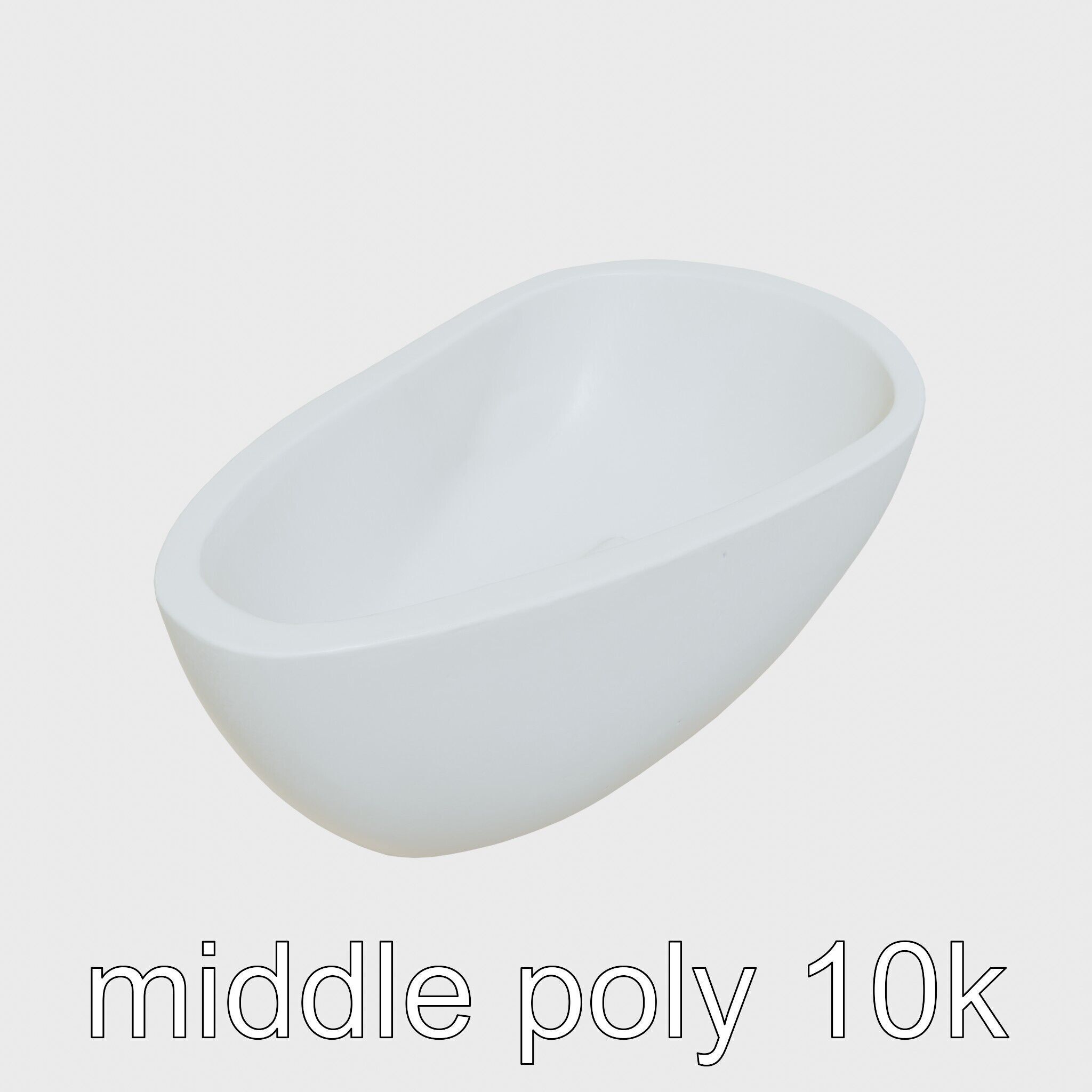 Stylized Oval Stone Bathtub model pack Low-poly 3D model_23