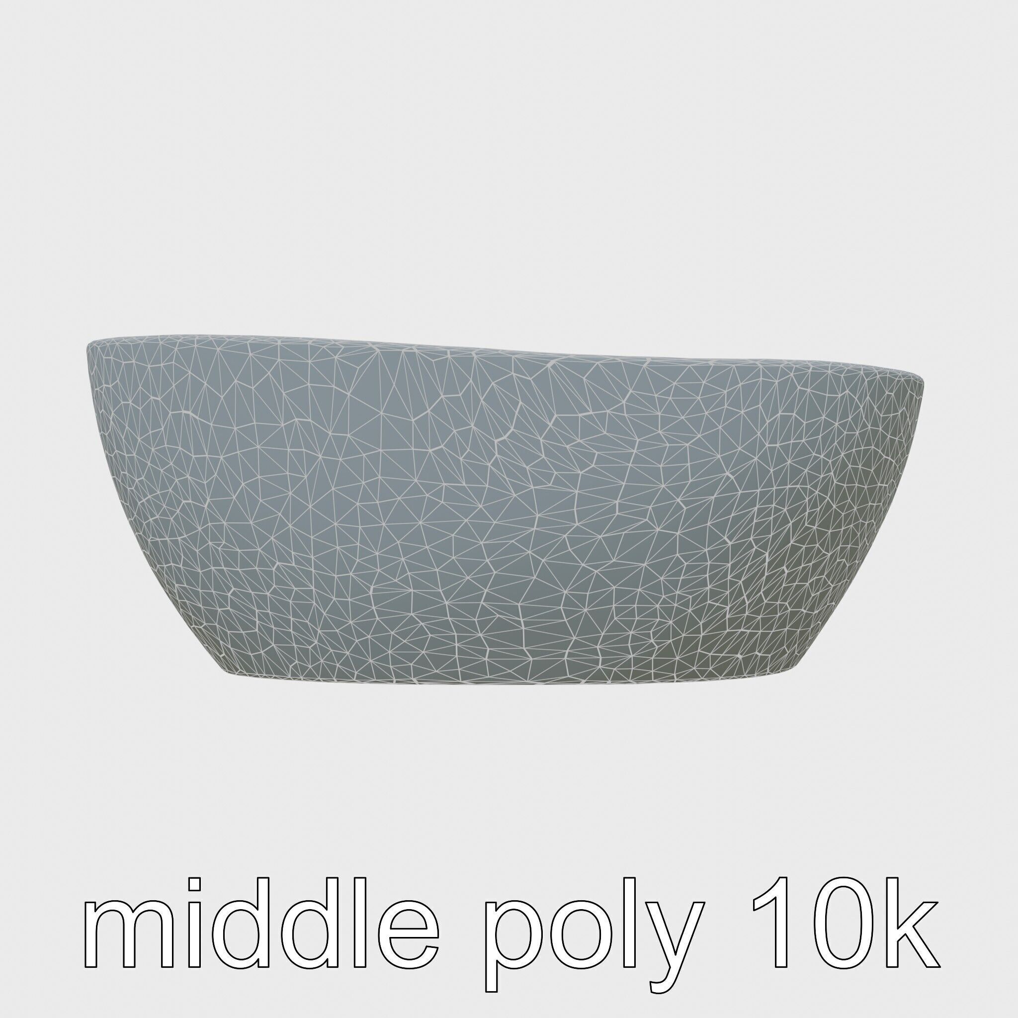 Stylized Oval Stone Bathtub model pack Low-poly 3D model_19