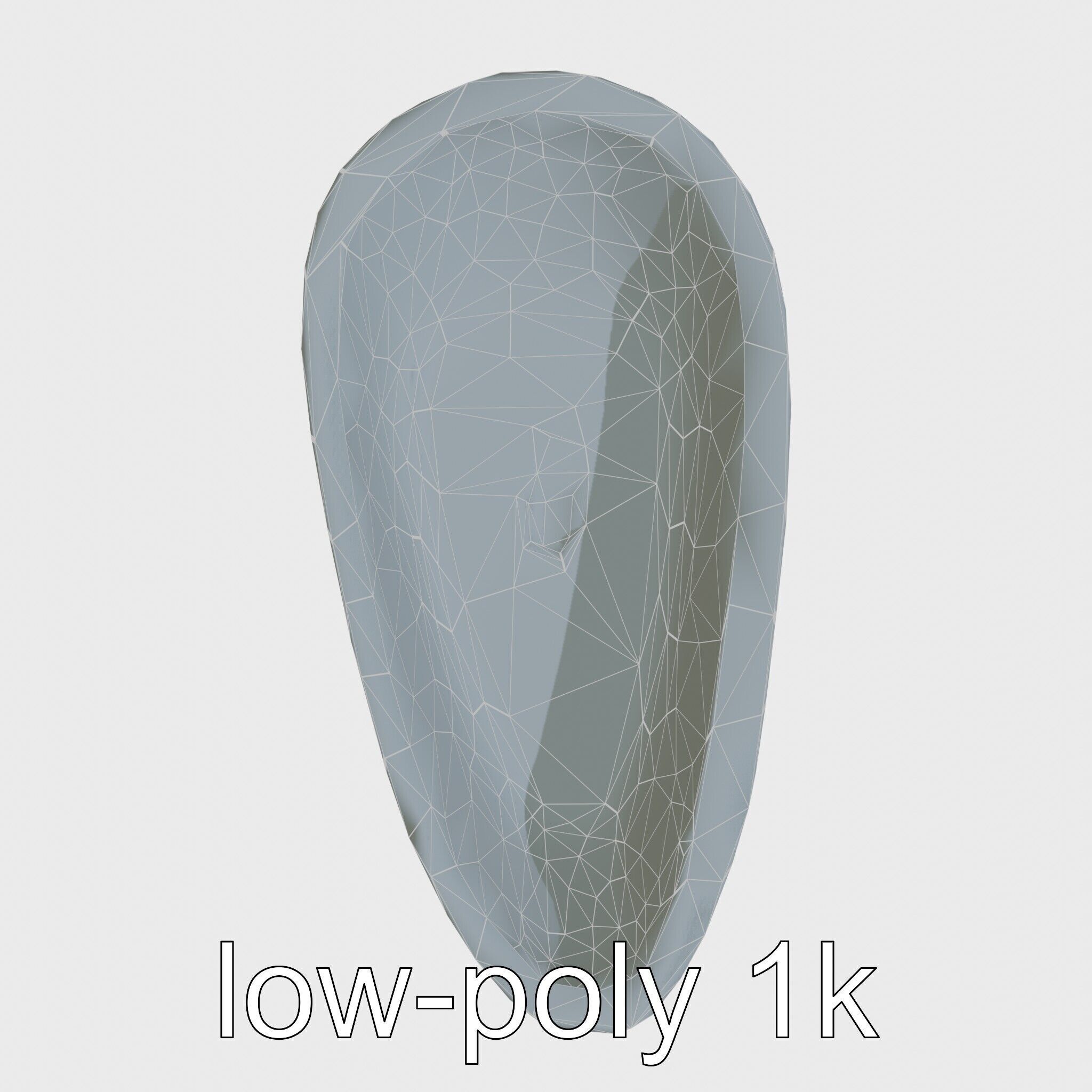 Stylized Oval Stone Bathtub model pack Low-poly 3D model_14