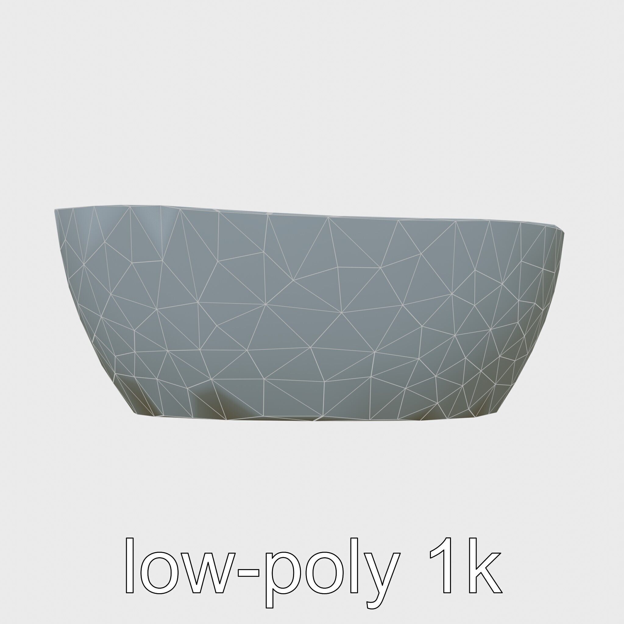 Stylized Oval Stone Bathtub model pack Low-poly 3D model_27