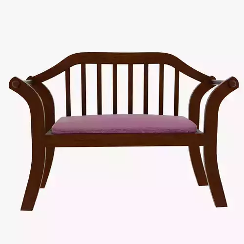 Pink Sofa Low-poly 3D model