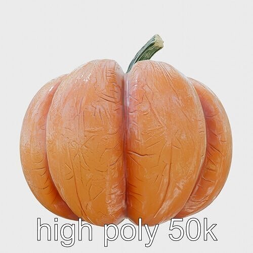 Futuristic Stylized Pumpkin model pack Low-poly 3D model 3
