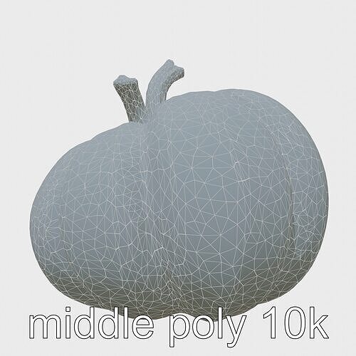 Futuristic Stylized Pumpkin model pack Low-poly 3D model 7