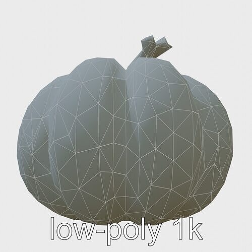 Futuristic Stylized Pumpkin model pack Low-poly 3D model 5