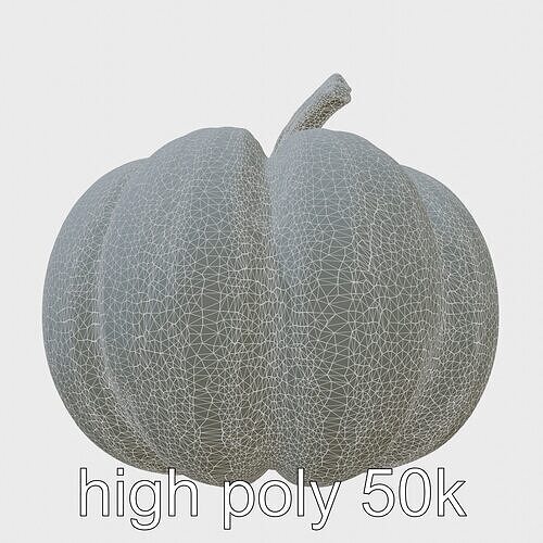 Futuristic Stylized Pumpkin model pack Low-poly 3D model 6